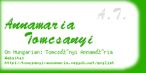 annamaria tomcsanyi business card